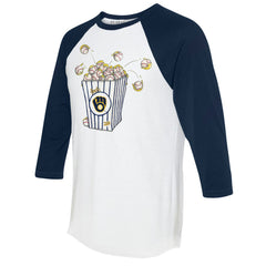 Milwaukee Brewers Tiny Turnip Women's Popcorn 3/4-Sleeve Raglan T-Shirt for sale