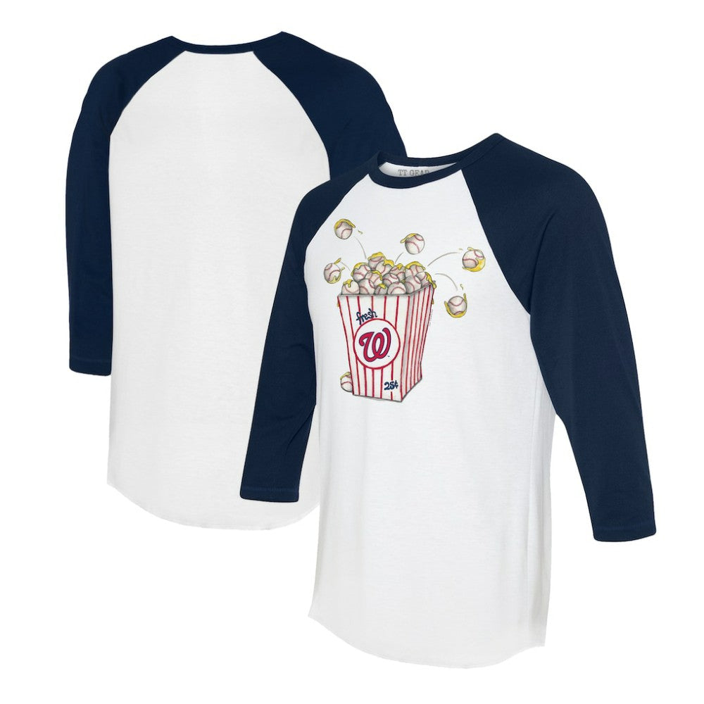 Washington Nationals Tiny Turnip Women's Popcorn 3/4-Sleeve Raglan T-Shirt Outlet