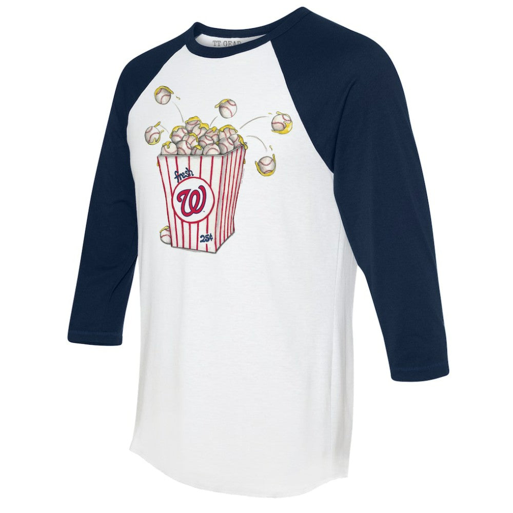 Washington Nationals Tiny Turnip Women's Popcorn 3/4-Sleeve Raglan T-Shirt Outlet