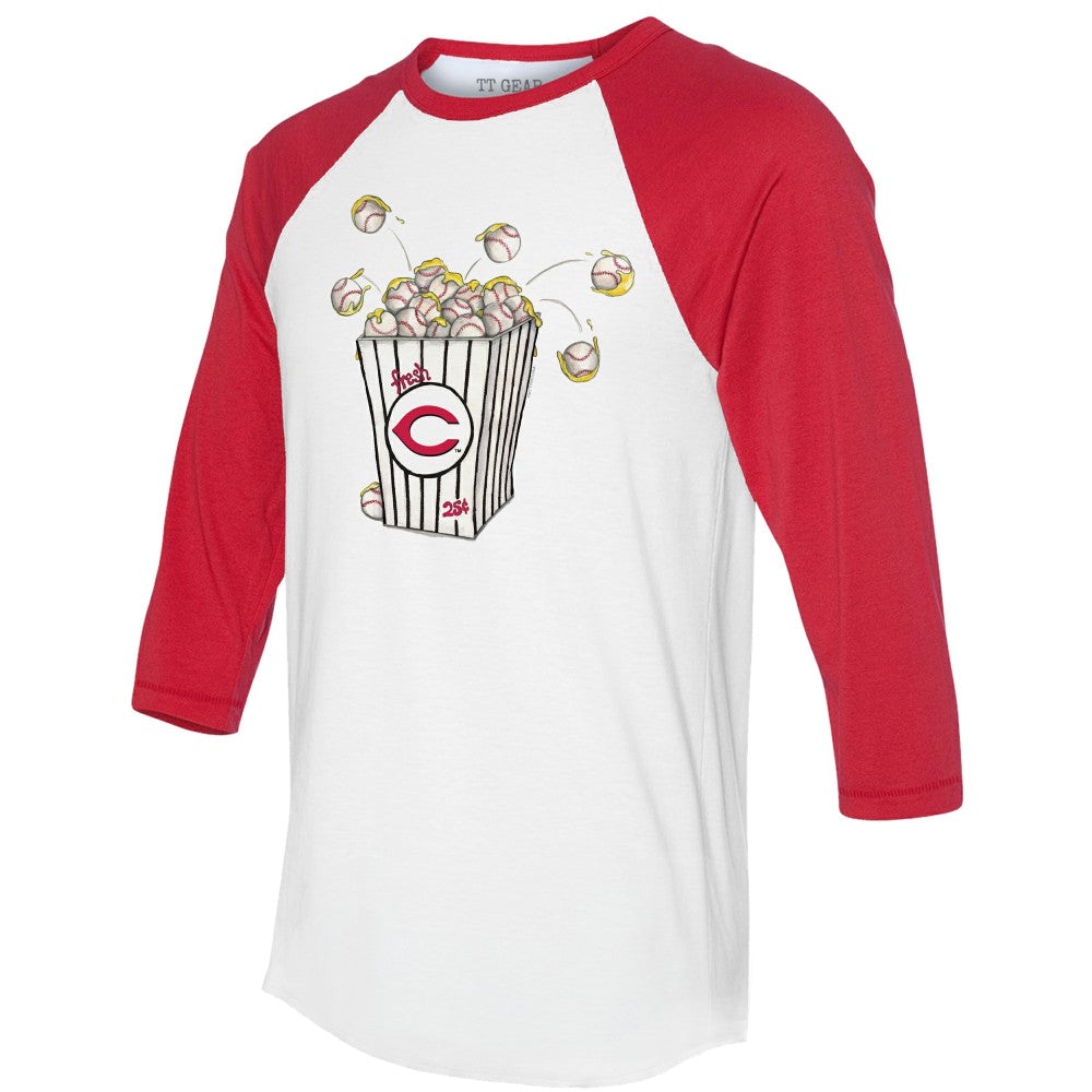 Cincinnati Reds Tiny Turnip Women's Popcorn 3/4-Sleeve Raglan T-Shirt for sale