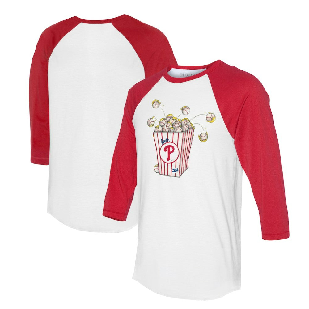 Philadelphia Phillies Tiny Turnip Women's Popcorn 3/4-Sleeve Raglan T-Shirt Discount
