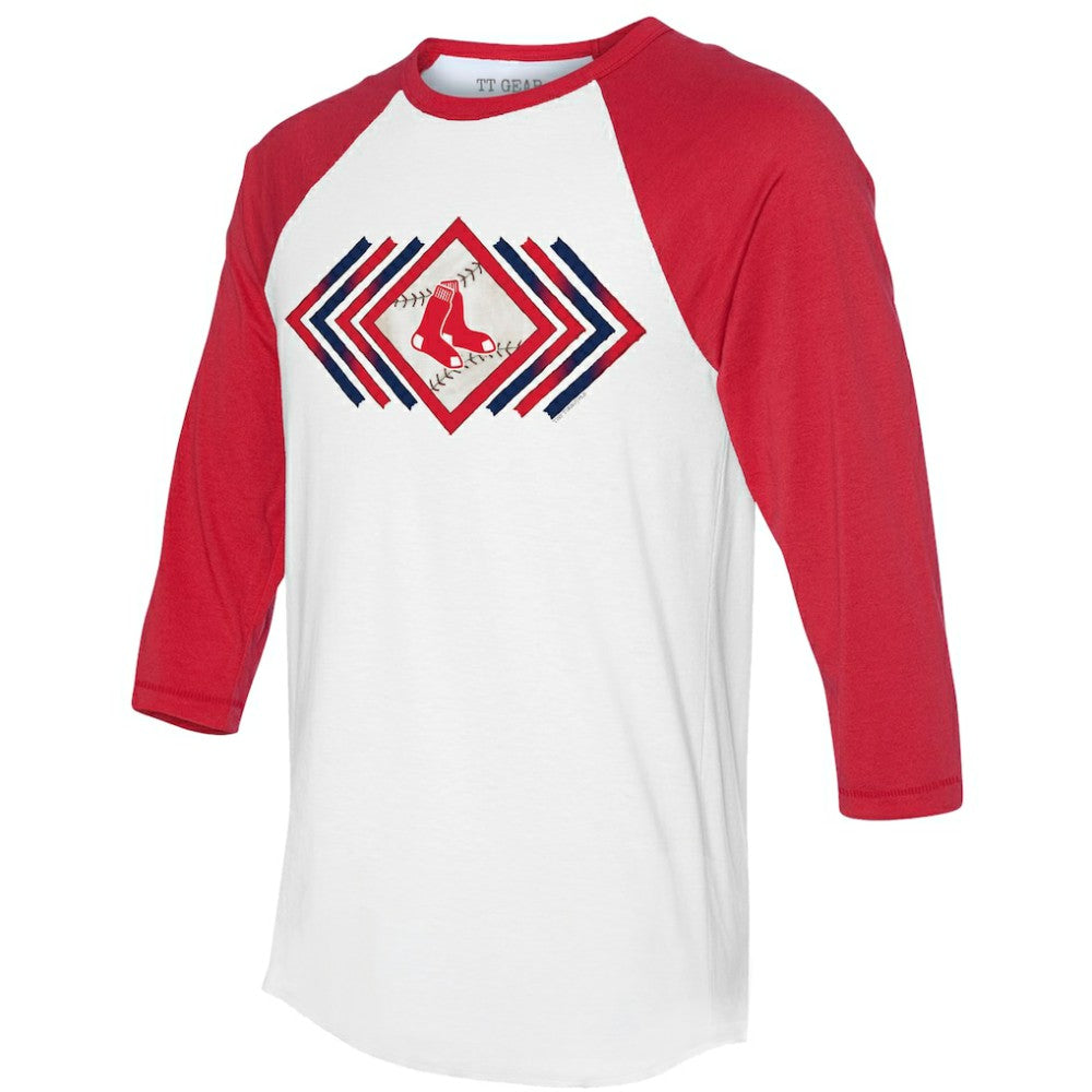 Boston Red Sox Tiny Turnip Women's Prism Arrows 3/4-Sleeve Raglan T-Shirt Sale