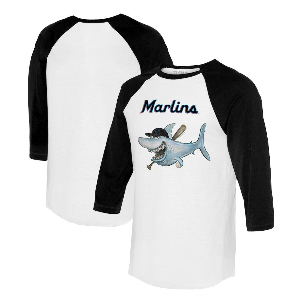 Miami Marlins Tiny Turnip Women's Shark 3/4-Sleeve Raglan T-Shirt Sale