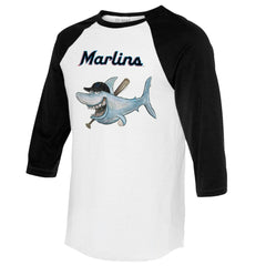 Miami Marlins Tiny Turnip Women's Shark 3/4-Sleeve Raglan T-Shirt Sale