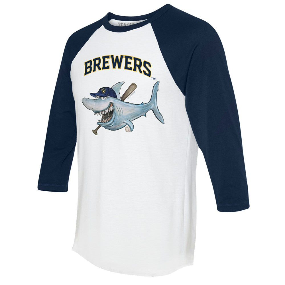 Milwaukee Brewers Tiny Turnip Women's Shark 3/4-Sleeve Raglan T-Shirt Online
