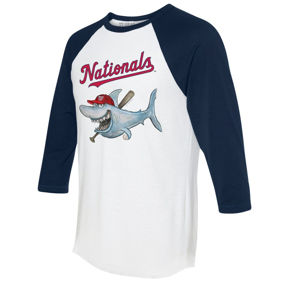 Washington Nationals Tiny Turnip Women's Shark 3/4-Sleeve Raglan T-Shirt for sale