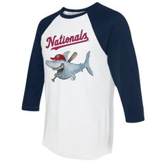 Washington Nationals Tiny Turnip Women's Shark 3/4-Sleeve Raglan T-Shirt for sale