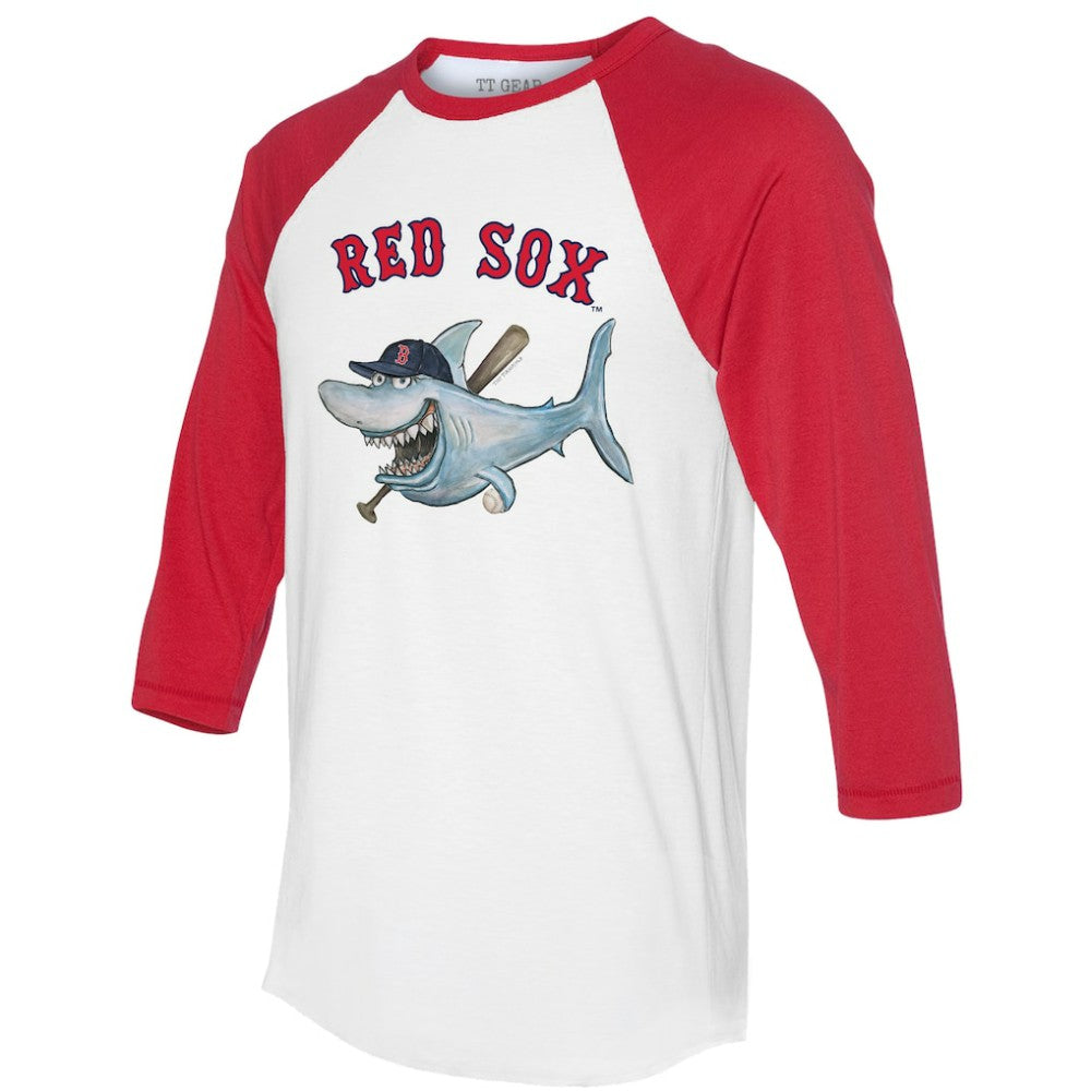 Boston Red Sox Tiny Turnip Women's Shark 3/4-Sleeve Raglan T-Shirt Outlet