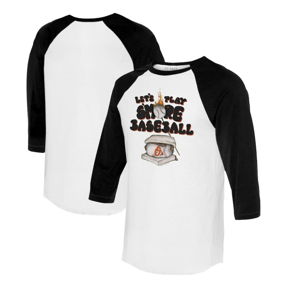 Baltimore Orioles Tiny Turnip Women's Smores 3/4-Sleeve Raglan T-Shirt Outlet