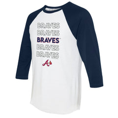 Atlanta Braves Tiny Turnip Women's Stacked 3/4-Sleeve Raglan T-Shirt Discount