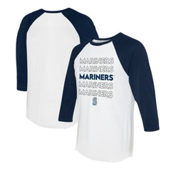Seattle Mariners Tiny Turnip Women's Stacked 3/4-Sleeve Raglan T-Shirt Discount