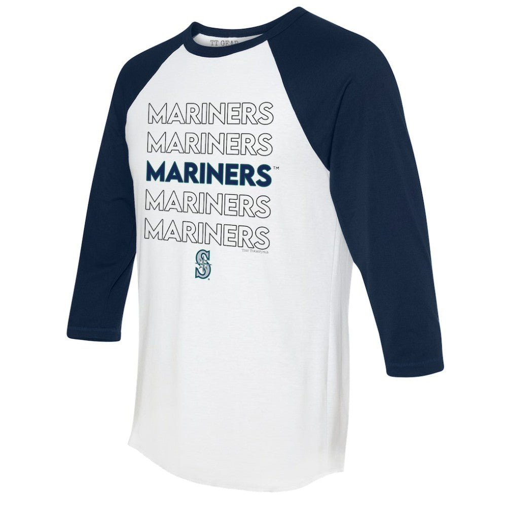Seattle Mariners Tiny Turnip Women's Stacked 3/4-Sleeve Raglan T-Shirt Discount
