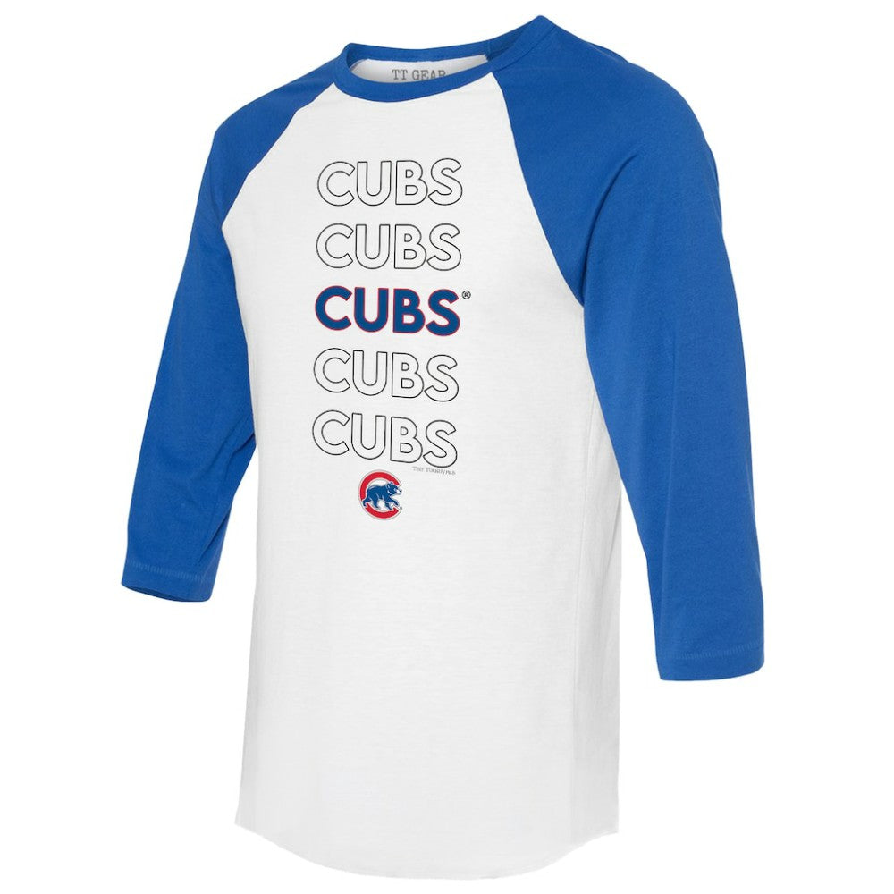 Chicago Cubs Tiny Turnip Unisex Stacked 3/4-Sleeve Raglan T-Shirt Sale