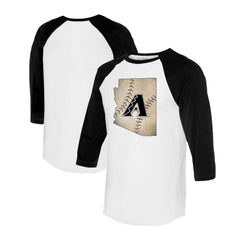 Arizona Diamondbacks Tiny Turnip Unisex State Outline 3/4-Sleeve Raglan T-Shirt Online