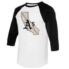 Athletics Tiny Turnip Unisex State Outline 3/4-Sleeve Raglan T-Shirt Outlet