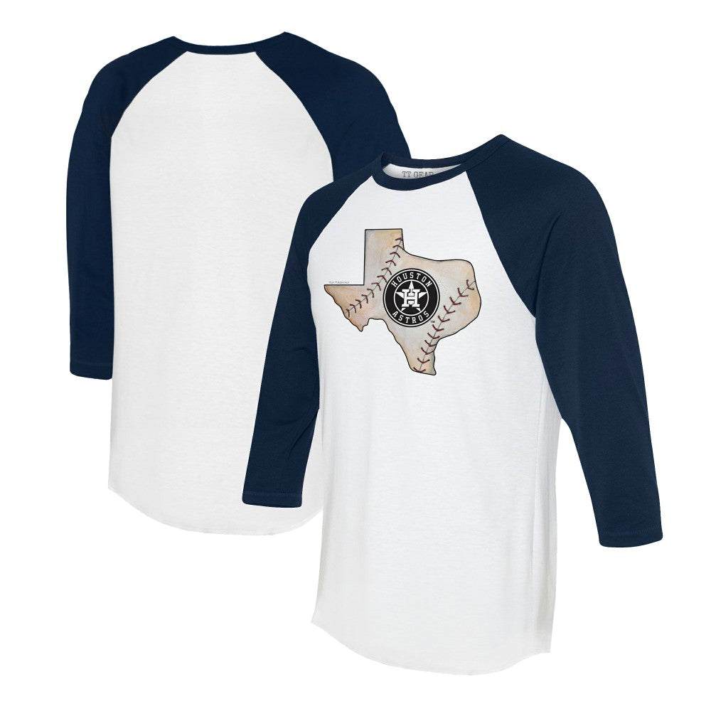 Houston Astros Tiny Turnip Unisex State Outline 3/4-Sleeve Raglan T-Shirt Near Me