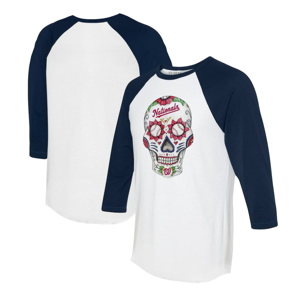 Washington Nationals Tiny Turnip Unisex Sugar Skull 3/4-Sleeve Raglan T-Shirt Near Me