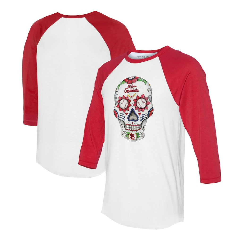 St. Louis Cardinals Tiny Turnip Unisex Sugar Skull 3/4-Sleeve Raglan T-Shirt Near Me