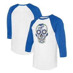 Los Angeles Dodgers Tiny Turnip Unisex Sugar Skull 3/4-Sleeve Raglan T-Shirt Online