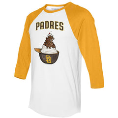 San Diego Padres Tiny Turnip Unisex Sundae Helmet 3/4-Sleeve Raglan T-Shirt Outlet