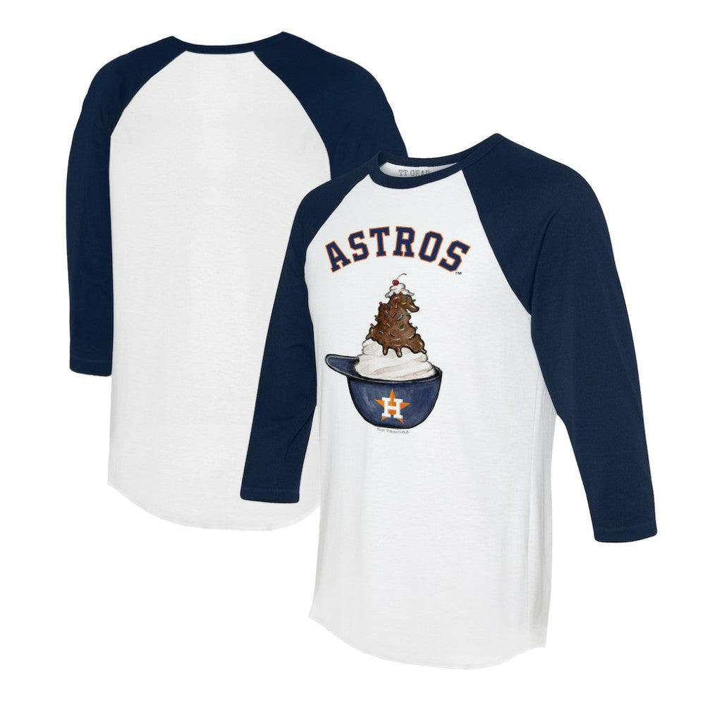 Houston Astros Tiny Turnip Unisex Sundae Helmet 3/4-Sleeve Raglan T-Shirt Near Me