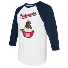 Washington Nationals Tiny Turnip Unisex Sundae Helmet 3/4-Sleeve Raglan T-Shirt for sale