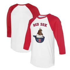 Boston Red Sox Tiny Turnip Unisex Sundae Helmet 3/4-Sleeve Raglan T-Shirt Sale