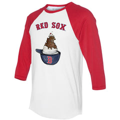 Boston Red Sox Tiny Turnip Unisex Sundae Helmet 3/4-Sleeve Raglan T-Shirt Sale