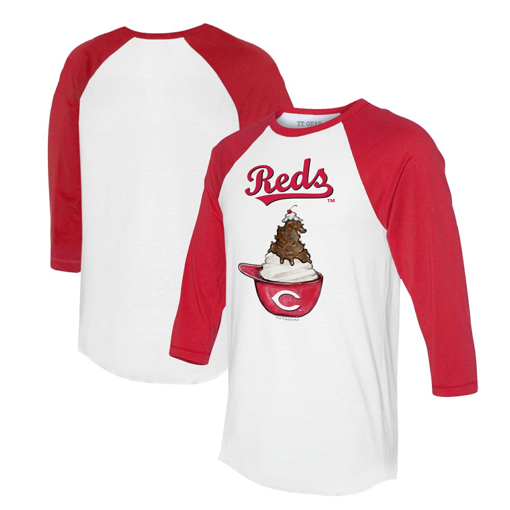 Cincinnati Reds Tiny Turnip Unisex Sundae Helmet 3/4-Sleeve Raglan T-Shirt Near Me
