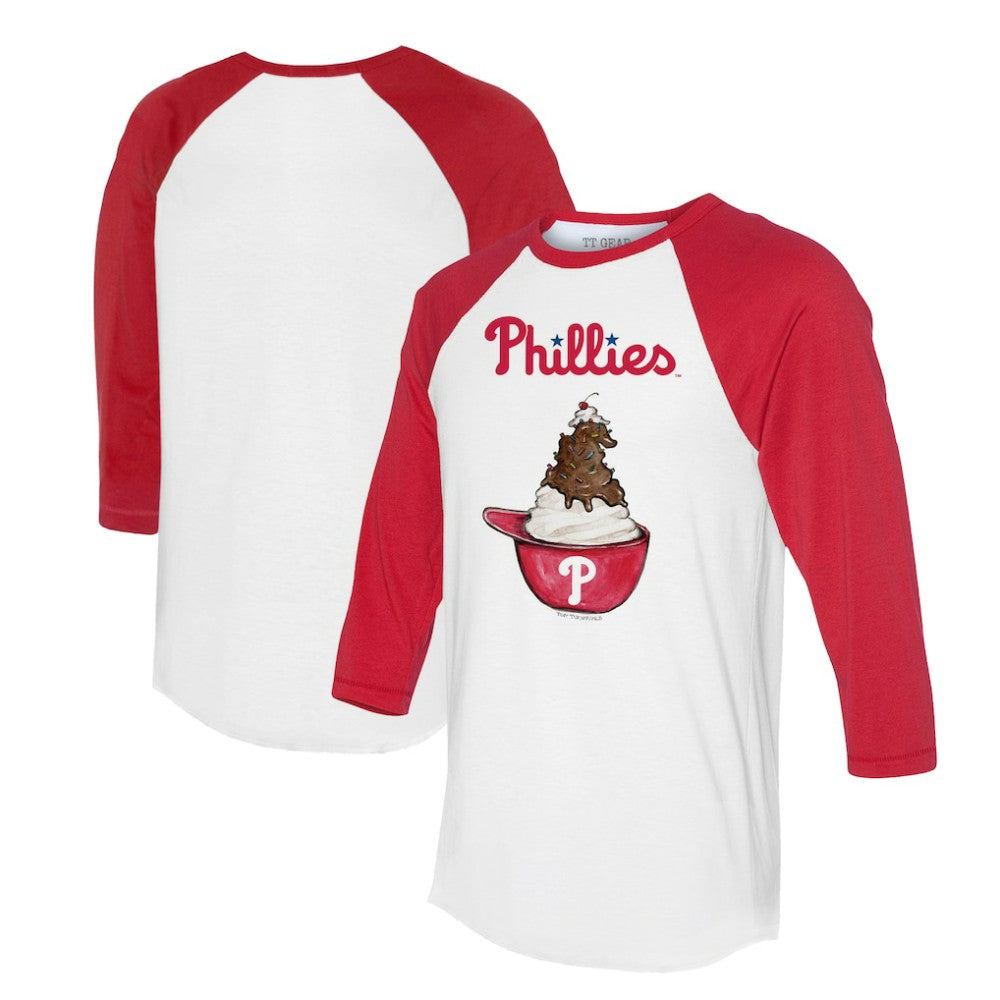 Philadelphia Phillies Tiny Turnip Unisex Sundae Helmet 3/4-Sleeve Raglan T-Shirt Online