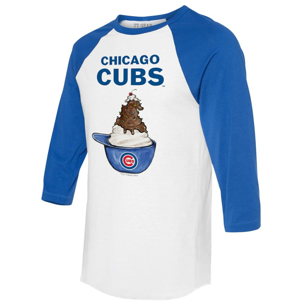 Chicago Cubs Tiny Turnip Unisex Sundae Helmet 3/4-Sleeve Raglan T-Shirt Discount