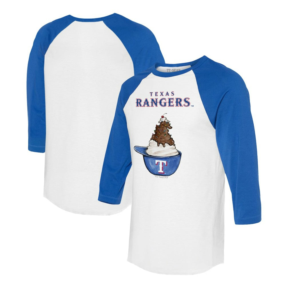 Texas Rangers Tiny Turnip Unisex Sundae Helmet 3/4-Sleeve Raglan T-Shirt Discount