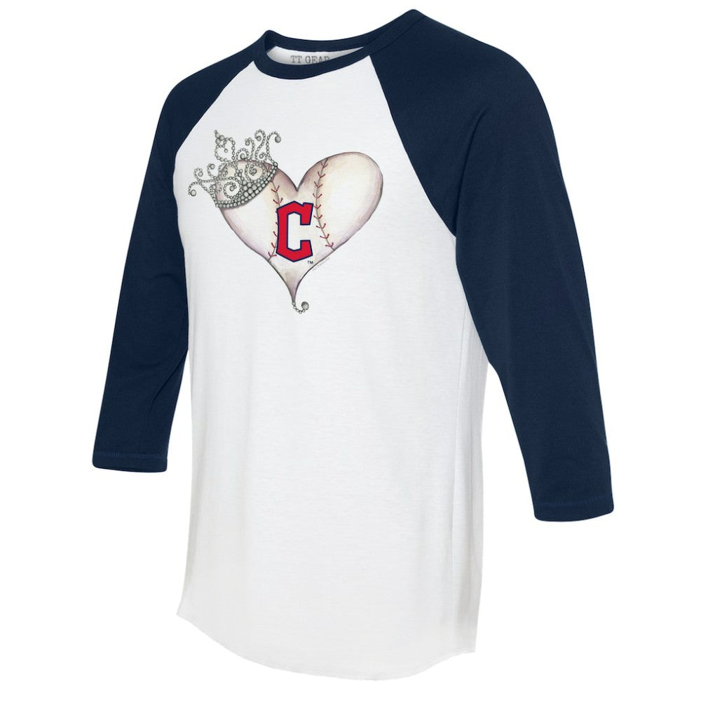 Cleveland Guardians Tiny Turnip Unisex Tiara Heart 3/4-Sleeve Raglan T-Shirt Outlet