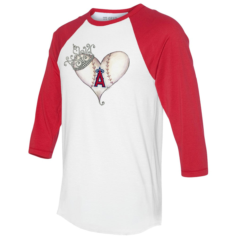 Los Angeles Angels Tiny Turnip Unisex Tiara Heart 3/4-Sleeve Raglan T-Shirt Online