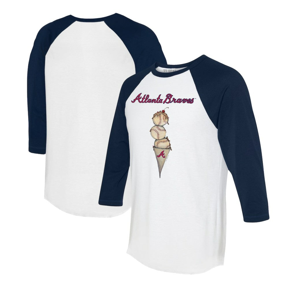 Atlanta Braves Tiny Turnip Unisex Triple Scoop 3/4-Sleeve Raglan T-Shirt Sale