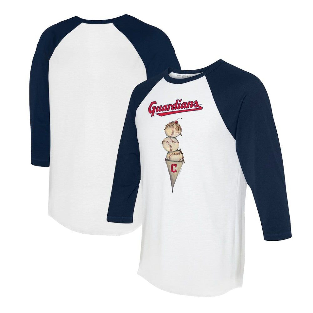 Cleveland Guardians Tiny Turnip Unisex Triple Scoop 3/4-Sleeve Raglan T-Shirt Sale