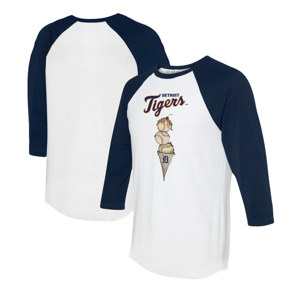 Detroit Tigers Tiny Turnip Unisex Triple Scoop 3/4-Sleeve Raglan T-Shirt for sale