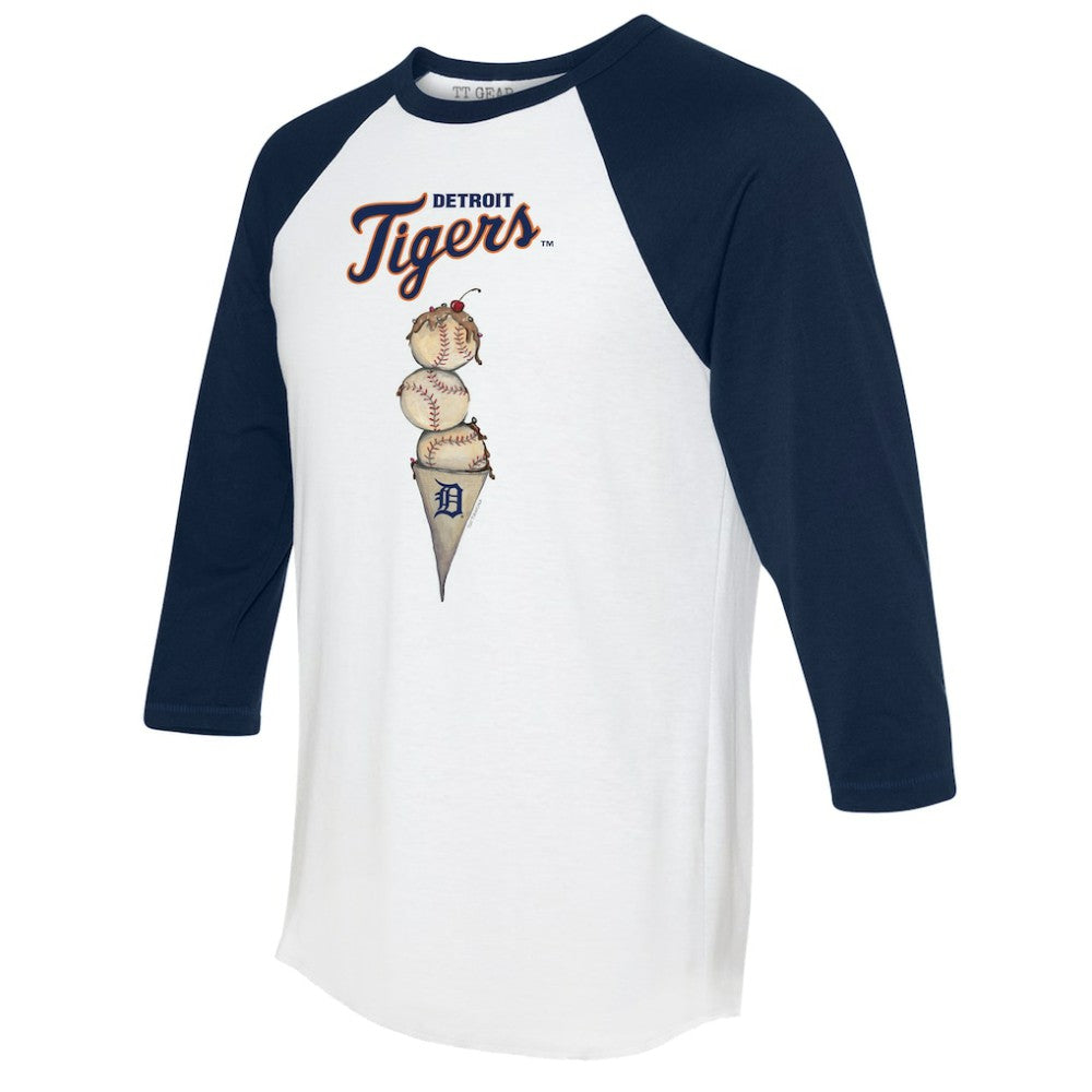 Detroit Tigers Tiny Turnip Unisex Triple Scoop 3/4-Sleeve Raglan T-Shirt for sale