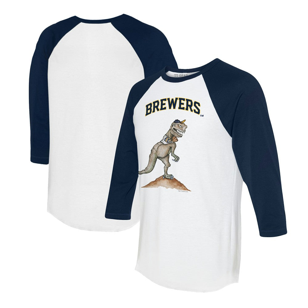 Milwaukee Brewers Tiny Turnip Unisex TT Rex 3/4-Sleeve Raglan T-Shirt for sale
