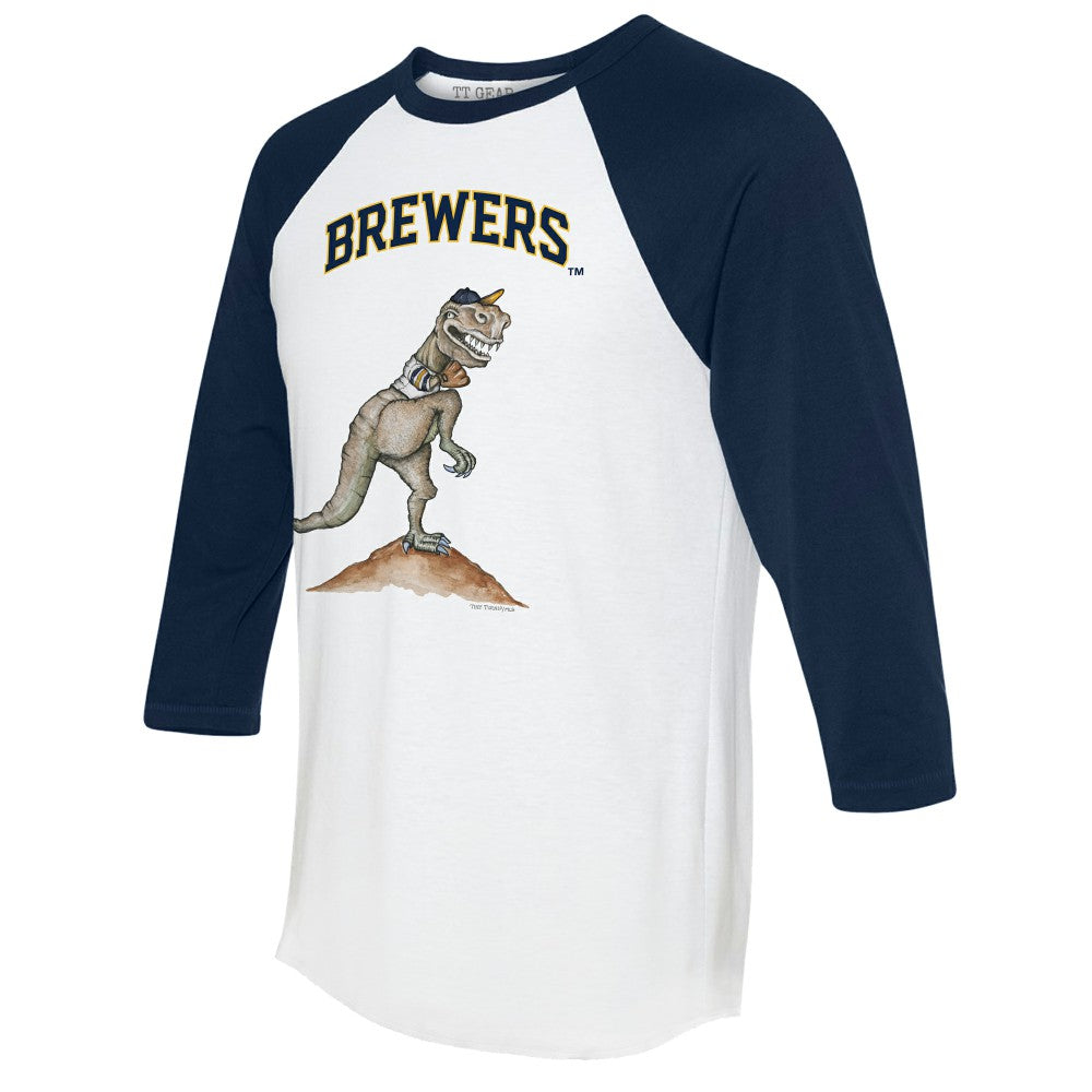 Milwaukee Brewers Tiny Turnip Unisex TT Rex 3/4-Sleeve Raglan T-Shirt for sale
