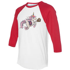 Boston Red Sox Tiny Turnip Unisex Unicorn 3/4-Sleeve Raglan T-Shirt for sale