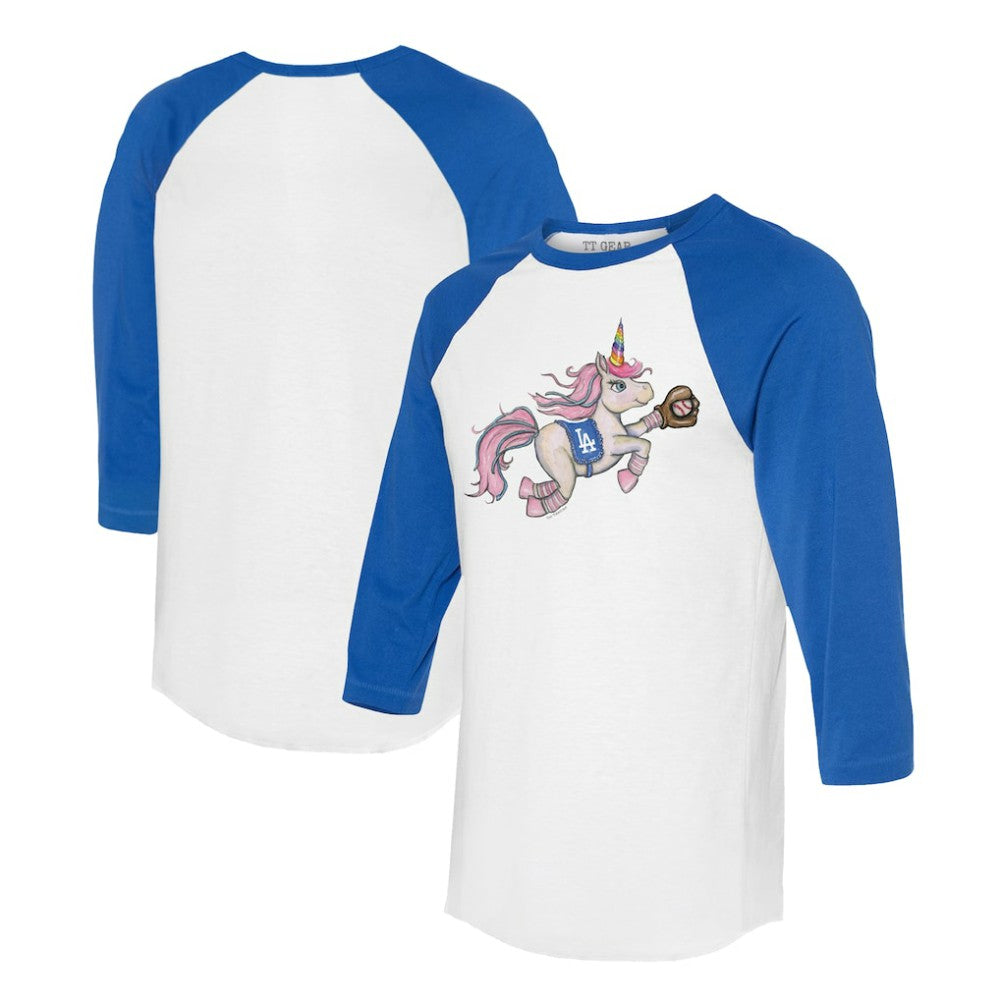 Los Angeles Dodgers Tiny Turnip Unisex Unicorn 3/4-Sleeve Raglan T-Shirt Outlet