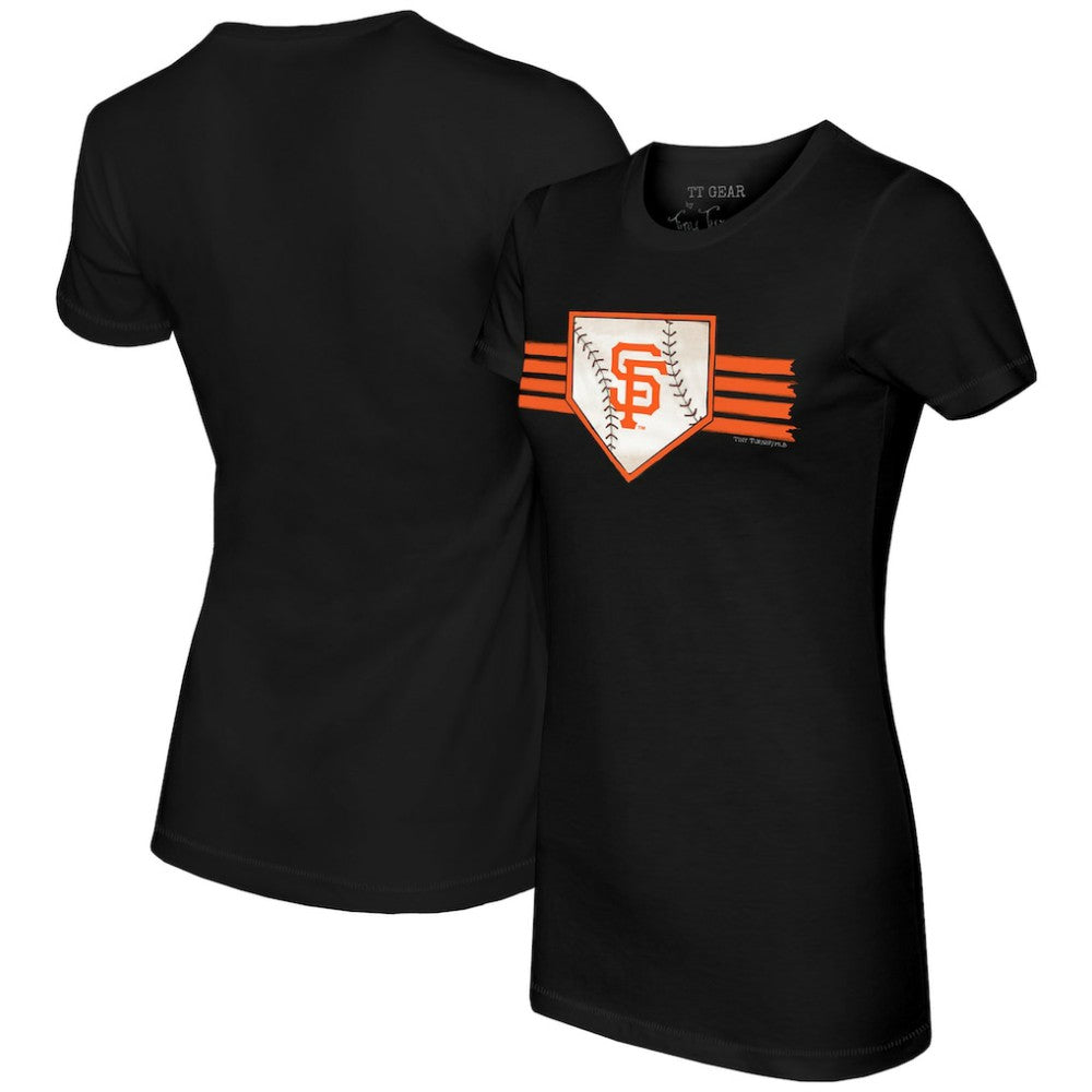 San Francisco Giants Tiny Turnip Women's Base Stripe T-Shirt Outlet