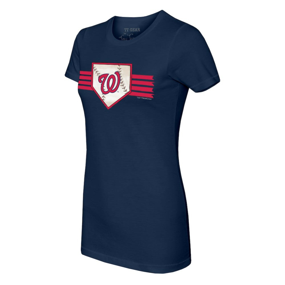 Washington Nationals Tiny Turnip Women's Base Stripe T-Shirt for sale