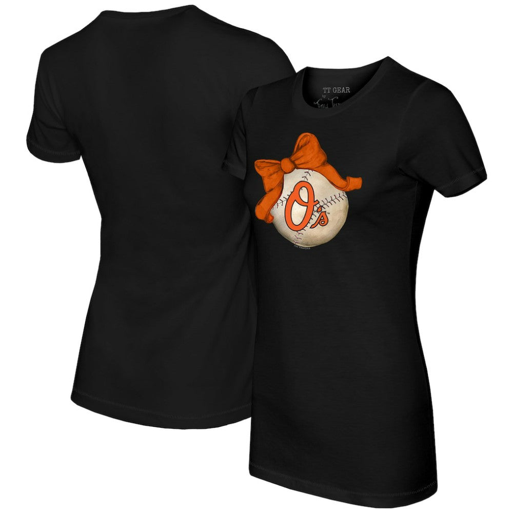 Baltimore Orioles Tiny Turnip Women's Baseball Bow T-Shirt for sale
