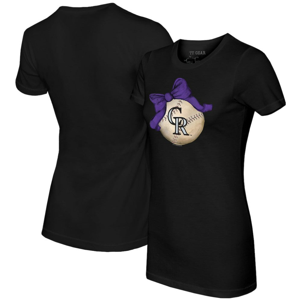 Colorado Rockies Tiny Turnip Women's Baseball Bow T-Shirt Outlet