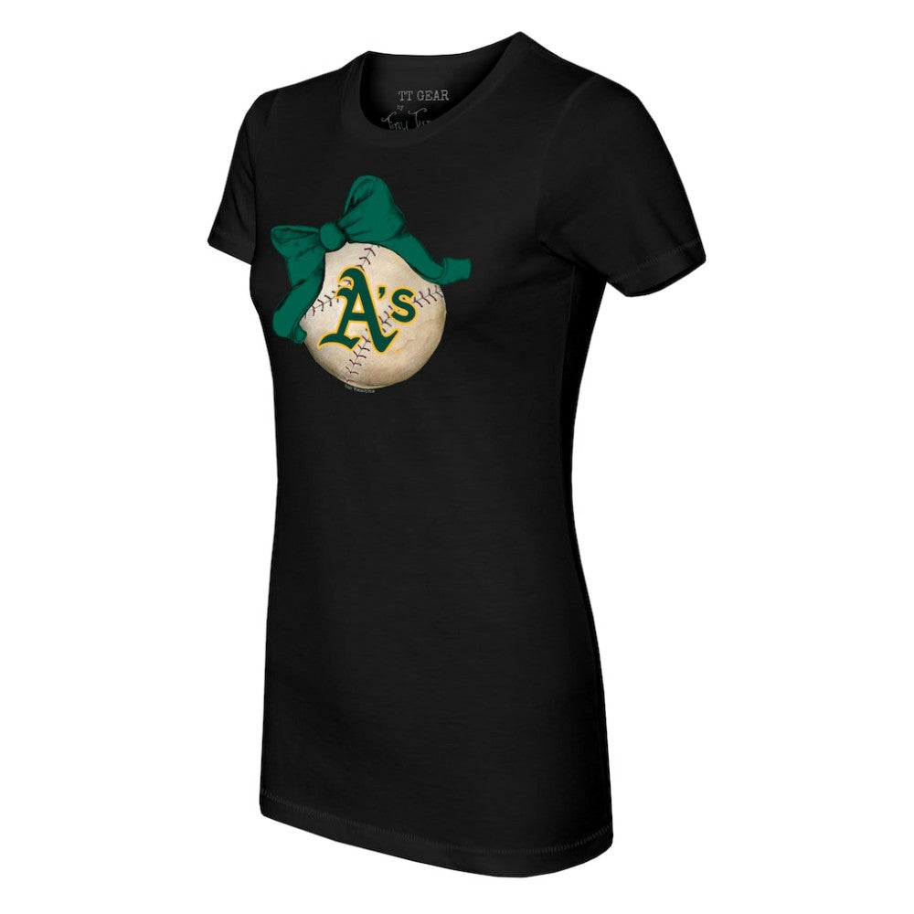 Athletics Tiny Turnip Women's Baseball Bow T-Shirt Online