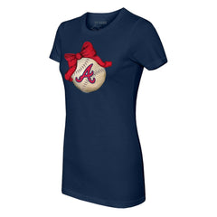 Atlanta Braves Tiny Turnip Women's Baseball Bow T-Shirt for sale