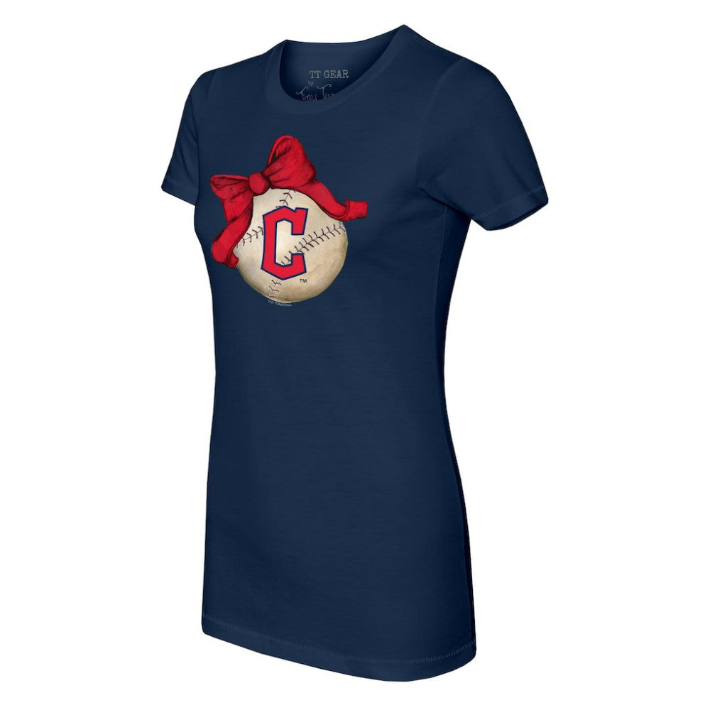 Cleveland Guardians Tiny Turnip Women's Baseball Bow T-Shirt Discount