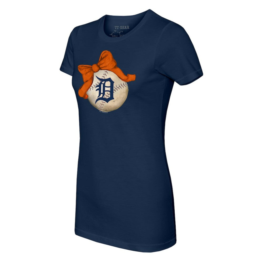 Detroit Tigers Tiny Turnip Women's Baseball Bow T-Shirt Online